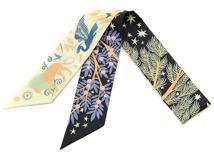 HERMES　エルメス　トゥイリー　Sous le Charme d'Orphee　ブルーノワール/ジョーヌスフレ/ローズ　063702S 06　シルク　【430】2143300190083