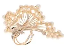 JEWELRY　ジュエリー　ブローチ　K18イエローゴールド/K14ホワイトゴールド　ダイヤモンド0.67/パール　約38.7g　2143300193558　【472】KS