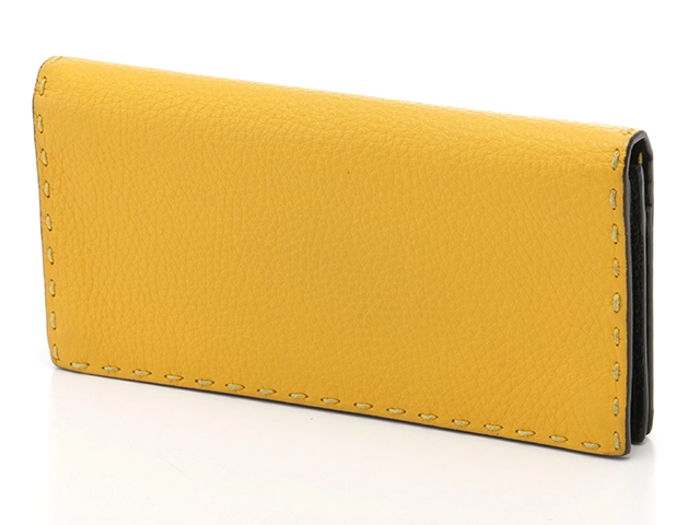 FENDI フェンディ 小物 財布 セレリアZIP長財布 イエロー レザー【472】HA