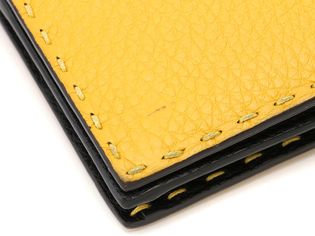 FENDI フェンディ 小物 財布 セレリアZIP長財布 イエロー レザー【472】HA