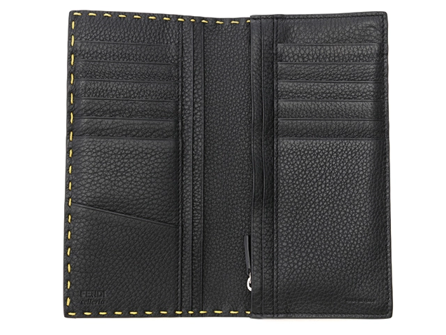 FENDI フェンディ 小物 財布 セレリアZIP長財布 イエロー レザー【472】HA