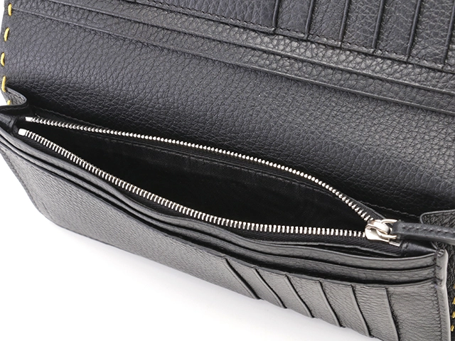 FENDI フェンディ 小物 財布 セレリアZIP長財布 イエロー レザー【472】HA