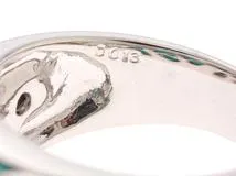 JEWELRY　ジュエリー　リング　K18WG　ターコイズ　ダイヤモンド0.13ct　10.1g　12号　2143300198560 【207】