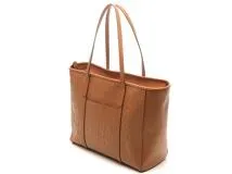 MCM ブラウンレザートートバッグ トートバッグ ハンドバッグ 皮革 レザー ロゴ 茶 ブラウン（2024