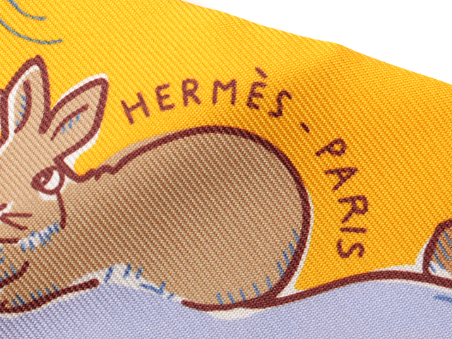 HERMES エルメス トゥイリー ILLE ET UN LAPINS ブトンドール／パルム