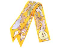 HERMES　エルメス　トゥイリー　MILLE ET UN LAPINS　ブトンドール　シルク【430】2143300199635