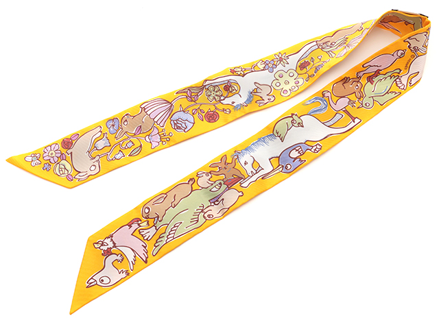 HERMES エルメス ツイリー MILLE ET UN LAPINS ブトンドール