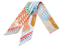 エルメス　HERMES　トゥイリー EPAULETTES DE GALA ブルーシエル　シルク【471】N