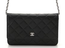 CHANEL　シャネル　マトラッセチェーンウォレット　ブラック 　SV 　キャビアスキン【431】2143300205169