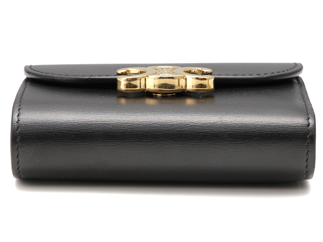 CELINE セリーヌ トリオンフ スモールウォレット ブラック シャイニー