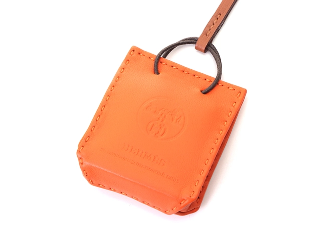 HERMES エルメス バッグチャーム サック・オランジュ オレンジ アニューミロ【430】2143300209785