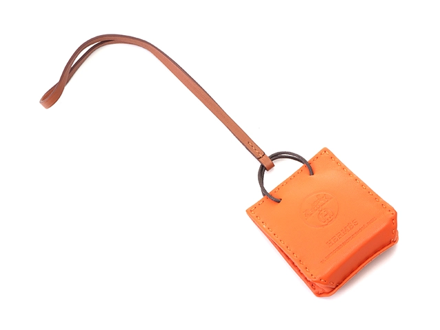 HERMES エルメス バッグチャーム サック・オランジュ オレンジ アニューミロ【430】2143300209785