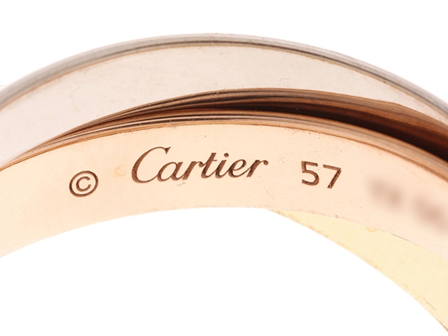 CARTIER カルティエ トリニティリング 3カラー K18イエローゴールド 約9.4g 57号(日本サイズ17号) B4052700 2143300214147 【432】