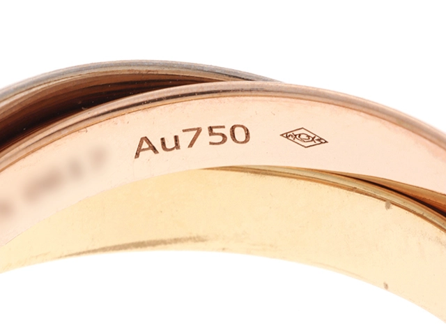 CARTIER カルティエ トリニティリング 3カラー K18イエローゴールド 約9.4g 57号(日本サイズ17号) B4052700 2143300214147 【432】