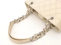 CHANEL　シャネル　マトラッセ　PST　チェーンショルダートート　A20944　キャビア　アイボリー　SV金具　【472】HA