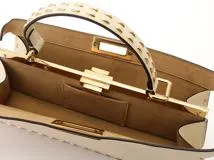 FENDI フェンディ ピーカーブー アイシーユーホリゾンタル  ハンドバッグ アイボリー ゴールド金具 レザー 8BN331AHNXF1FNH【434】