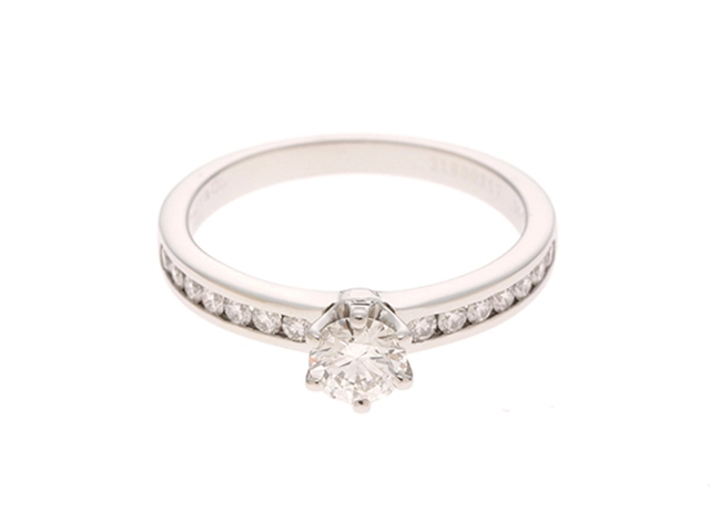 TIFFANY＆CO ティファニー チャネルセッティング リング PT950(プラチナ) ダイヤモンド 0.39カラット #11.5 4.3g【473】