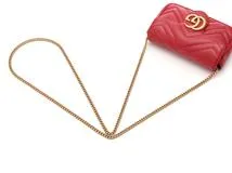 グッチ GUCCI GGマーモント ショルダーバッグ スーパーミニバッグ キルティングレザー レッドGGﾏｰﾓﾝﾄｷﾙﾃｨﾝｸﾞｽｰﾊﾟｰﾐﾆﾊﾞｯｸ ﾚｯﾄﾞ ﾚｻﾞｰ　【208】　2143300217667