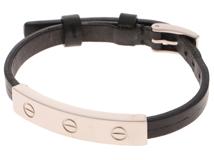 Cartier　カルティエ　ラブ　ブレスレット　K18ホワイトゴールド/革　10.4g　【2143300221077】　【432】