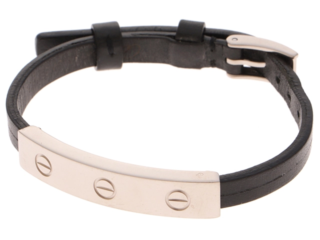 Cartier　カルティエ　ラブ　ブレスレット　K18ホワイトゴールド/革　10.4g　【2143300221077】　【432】