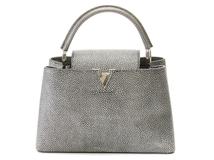 LOUIS VUITTON　ルイ・ヴィトン　カプシーヌMM　シルバー/ブラック　SV　レザー　ハンドバッグ【431】