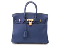 HERMES　エルメス　バーキン25　ブルーサフィール　ゴールド金具　ヴォースウィフト　X刻印（2016年頃製造）　2143300227499【432】