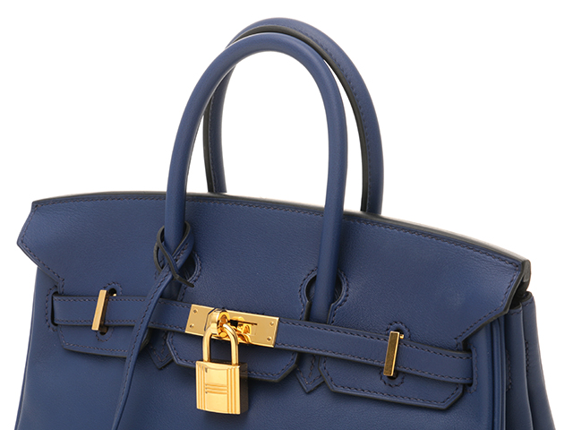 HERMES エルメス バーキン25 ブルーサフィール ゴールド金具