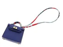 HERMES ブルー ブラウンレザー チャーム ハリネズミ HERMES