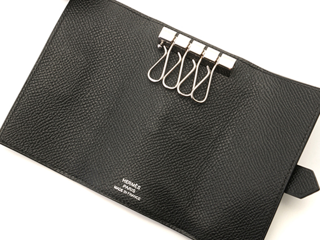超希少✨️HERMES エルメス キーケース ブラック 黒 黄色 シルバー金具 HERMES 【新品】エルメス キーケース 4連 ベアン 黒ブラック