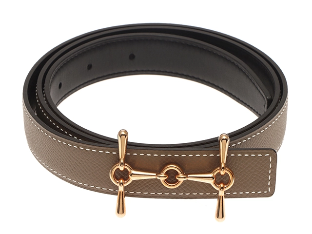 HERMES アイボリー レザー ベルト 80 HERMES 13mm Leather Focus Belt 80 - Consigned Designs