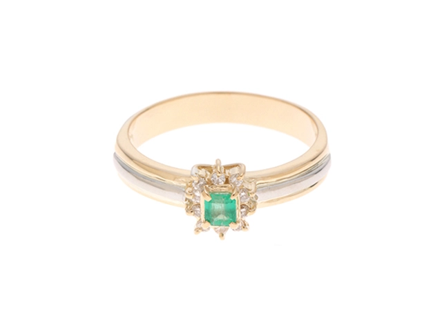 【セイコージュエリー】K18 エメラルド ダイヤモンド リング 12.5号 セイコージュエリー】K18 エメラルド ダイヤモンド リング 12.5号