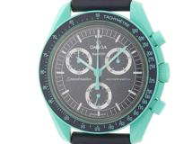 SWATCH　スウォッチ　MOONSWATCH/MISSION.ON.EARTH POLAR.LIGHTS　クォーツ　メンズ　バイオセラミック/ナイロン　SO33L103　グリーン/ネイビー　【432】　【2143300230000】