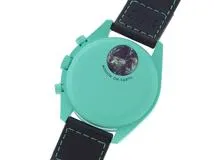 SWATCH　スウォッチ　MOONSWATCH/MISSION.ON.EARTH POLAR.LIGHTS　クォーツ　メンズ　バイオセラミック/ナイロン　SO33L103　グリーン/ネイビー　【432】　【2143300230000】