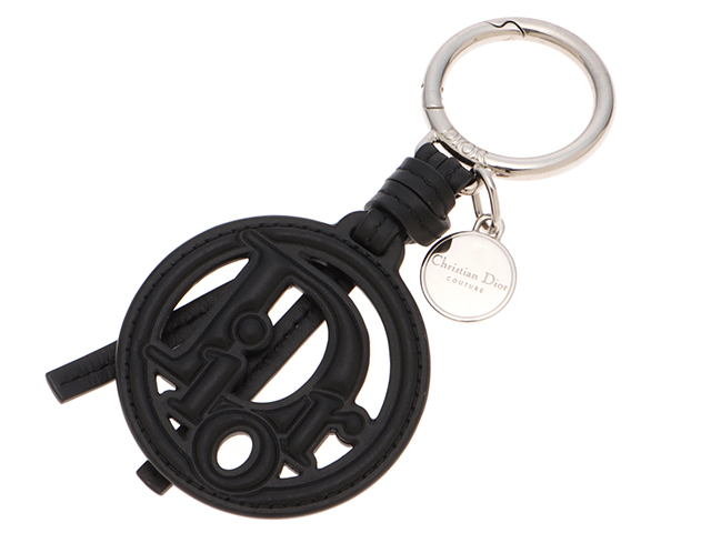 DIOR ディオール 小物 オブリークキーホルダー ブラック スムース