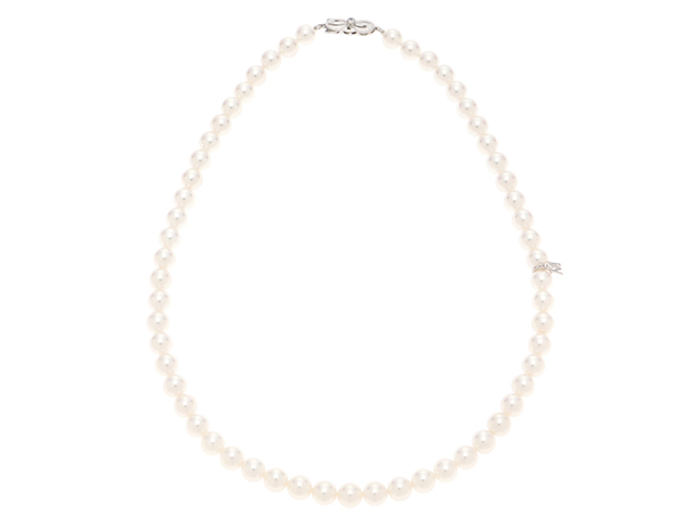 MIKIMOTO　ミキモト　パール　プラチナ　ネックレス　ダイヤモンド　PT1000　K18WG　P　D　34.4g　 【430】2143400113302