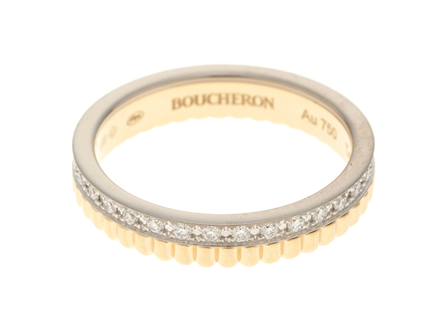 BOUCHERON　ブシュロン　YG　WG　イエローゴールド　ホワイトゴールド　ダイヤモンド　キャトルラディアント　リング　49号　【430】