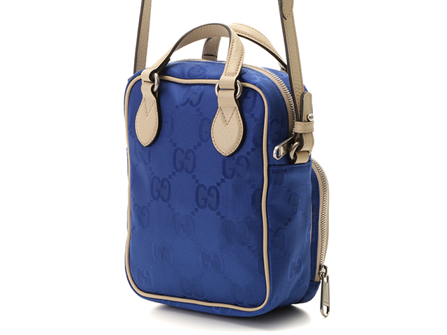 GUCCI グッチ ショルダーバッグ オフザグリット ブルー/ベージュ GUCCI グッチ ショルダーバッグ オフザグリット ブルー/ベージュ