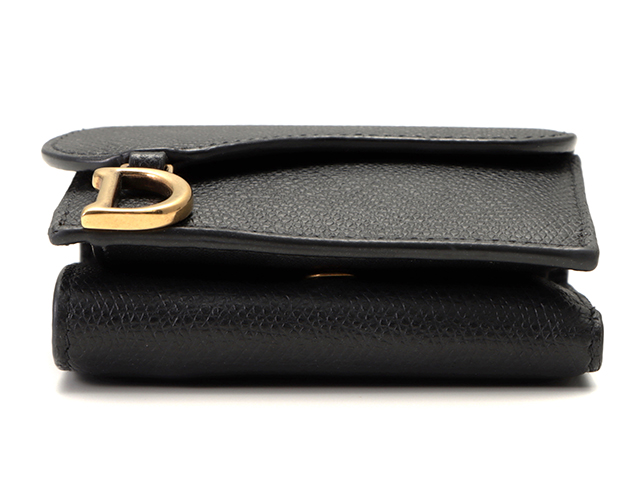 Dior ディオール サドルコンパクトウォレット S5653CBAA_M900 ブラック カーフ 3つ折り財布【431】 の購入なら「質」の