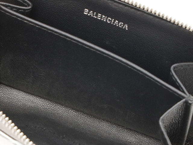 バレンシアガ コインケース ロゴ レザー シルバー 551937 BALENCIAGA バレンシアガ 財布 コインケース 小銭入れ シルバー