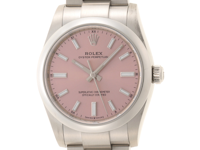 ［2021年5月購入］ ROLEX ロレックス オイスターパーペチュアル 34 124200 ピンク レディース 自動巻き ステンレス SS  （2143400150536）【430】