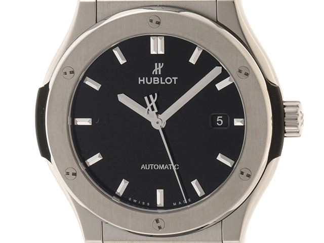 ウブロ HUBLOT クラシックフュージョン　シャイニーセラミックダイヤモンド 565.CX.1210.VR.1204 ブラック セラミック 自動巻き レディース 腕時計