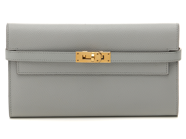 HERMES エルメス 小物 財布 ケリーウォレットロング ブルー
