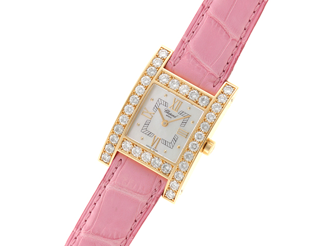 Chopard ショパール 13/6621 YG/革 シェル/ダイヤベゼル