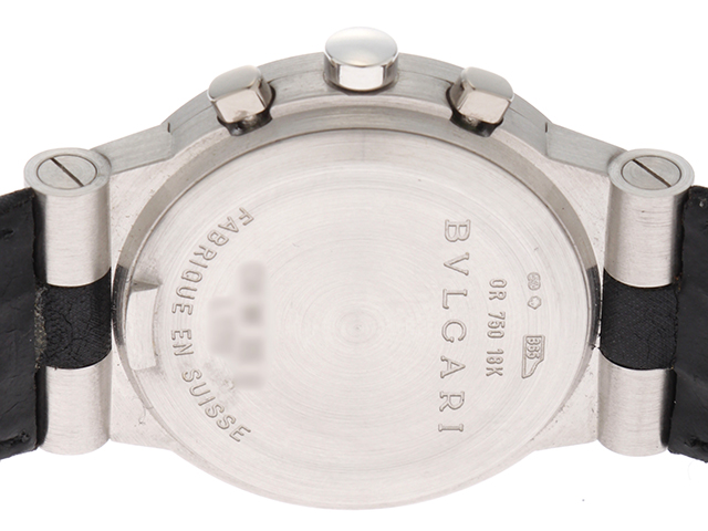 ブルガリ ディアゴノスポーツクロノ 750×革   メンズ 腕時計