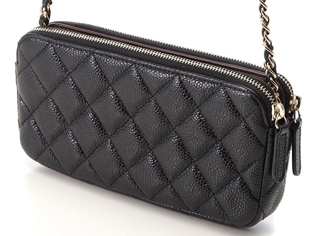 ネット限定】 CHANEL シャネル ｗジップチェーンウォレット マトラッセ