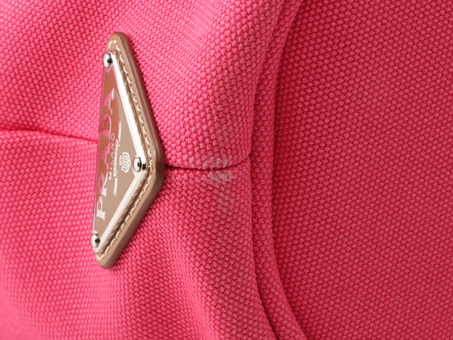 PRADA プラダ カナパバケツ型トート ピンク シルバー金具
