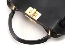 FENDI フェンディ ピーカブーアイコニックエッセンシャリー ブラック/GP レザー 8BN302 【430】2143400189086  の購入なら「質」の大黒屋（公式）