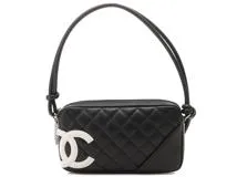 CHANEL シャネル カンボンライン アクセサリーポーチ ブラック ホワイト SV カーフ  A25175Y01669【431】2143400197821 の購入なら「質」の大黒屋（公式）