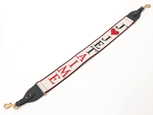 ディオール DIOR JET'AIME コレクション ディオールアムール ショルダーストラップ ベージュ/ブラック キャンバス / カーフスキン ゴールド金具 【472】 AH