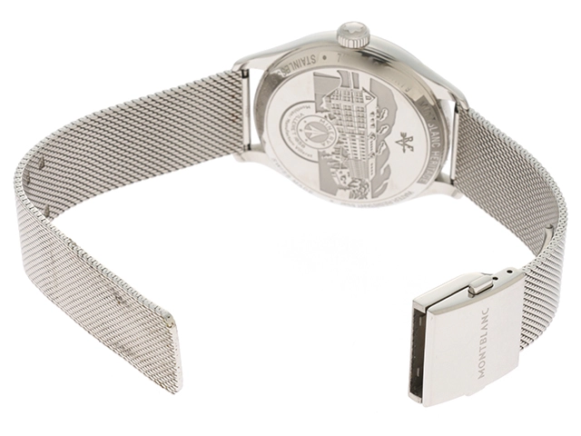 MONTBLAMC モンブラン ヘリテイジ　オートマチック MB119945 シルバー文字盤　SS　メンズ時計【460】2143400202372